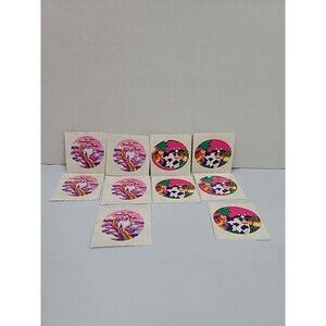 Vintage Lisa Frank Sticker Lot 10 Unicorn Rainbow Cow Tropical Collect Them All